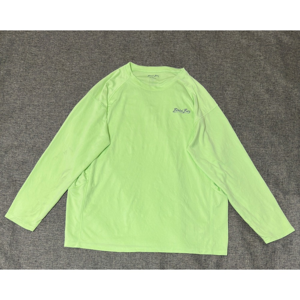 Bimini Bay Mens XL Long Sleeve Shirt Neon Green Performance Fishing